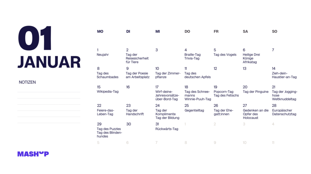 Social Media Kalender 2024 Social Media Kalender 2024