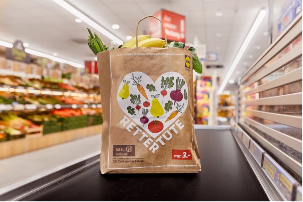 A rescue bag on a supermarket checkout