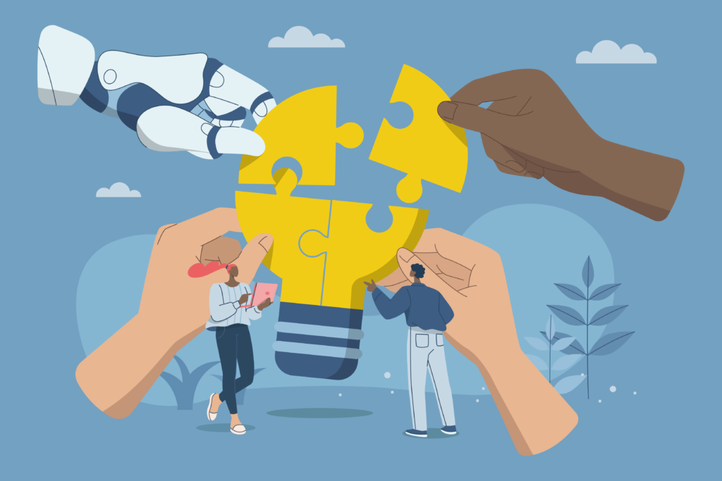 KI-Prinzipien: Zusammenarbeit, Puzzle KI-Prinzipien: Zusammenarbeit, Puzzle