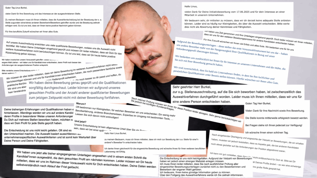 Absagenhagel bei Linus' Bewerbungen Absagenhagel bei Linus' Bewerbungen