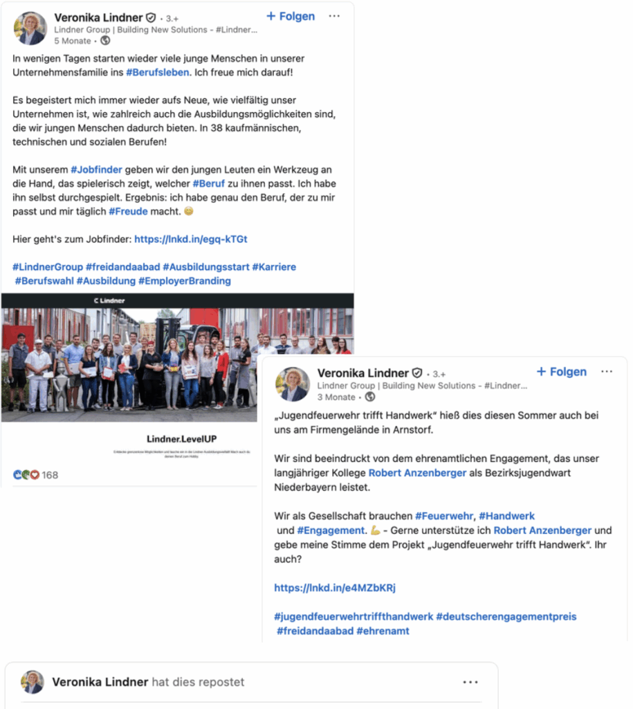 Veronika Lindner LinkedIn - LinkedIn in der Baubranche: Wie CEOs mit Storytelling Führung sichtbar machen