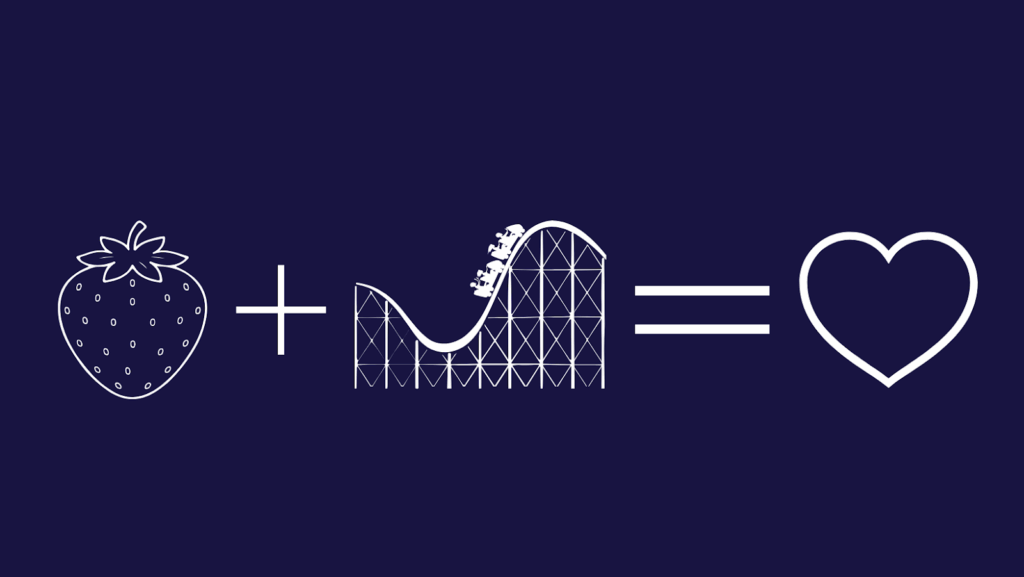 Symbolbild für Karl's Erlebnisdorf, Erdbeeren plus Achterbahn gleich Liebe Symbolbild für Karl's Erlebnisdorf, Erdbeeren plus Achterbahn gleich Liebe